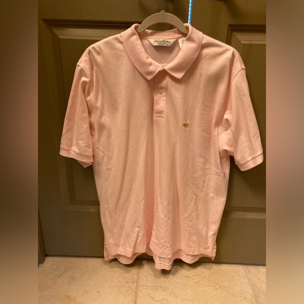 Brooks Brothers men’s pink cotton polo Large